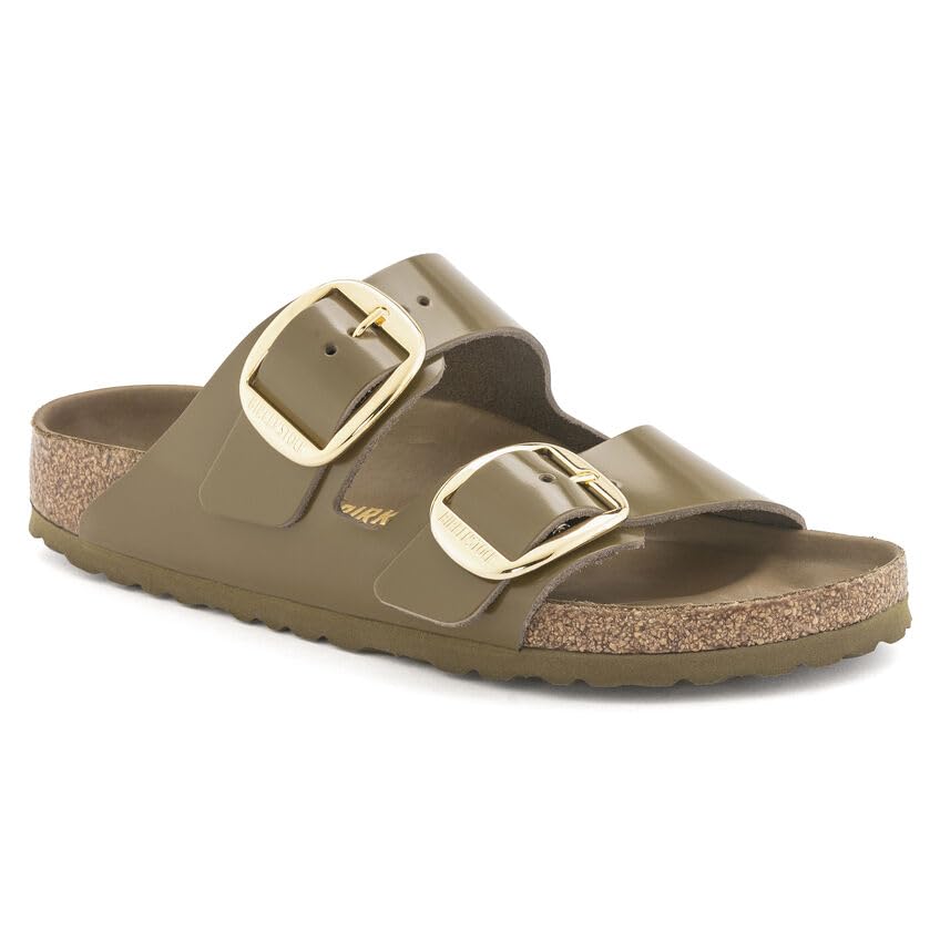Birkenstock Women's Arizona Big Buckle Sandals, High Shine Mud Green, 11 Medium US