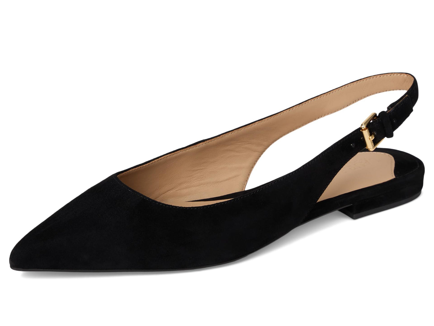 Lauren Ralph Lauren, Women, Londyn Suede Slingback Flat, Black, 7.5, Medium