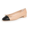 Stuart Weitzman Women's Sleek Bow Flats, Adobe/Black, 5.5 Medium US