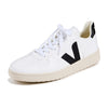 Veja Women's V-10 Lace Up Sneakers, White/Black, 4 Medium US