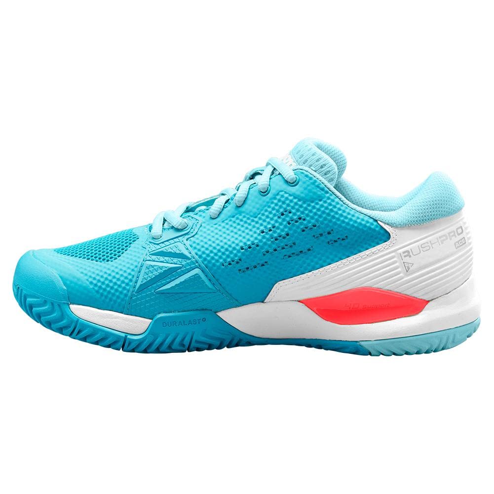 WILSON Rush Pro Ace Scuba Blue/White/Fiery Coral 6 B (M)