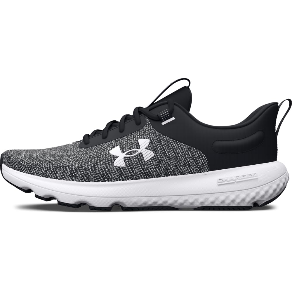 Under Armour Men's Charged Revitalize, (001) Black/Black/White, 12, US
