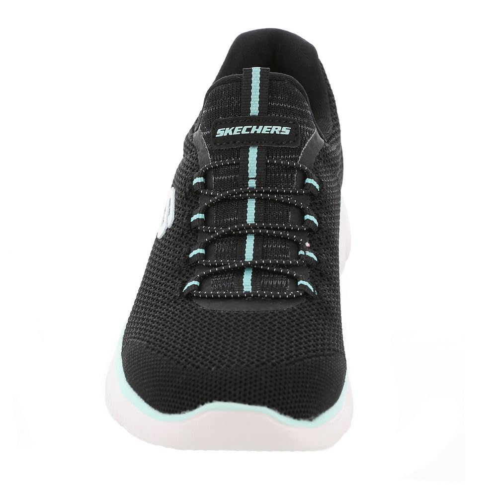 Skechers Sport Summits-Cool Classic Athletic Sneaker Women's Sneaker, 8.5 C/D US, Black-Turquoise