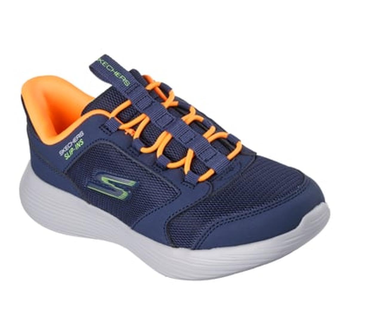Skechers Kids Mens Hands Free Slip-ins-go Run 400 V2 - Turbo-Brisk 403899L (Little Kid/Big Kid) Navy/Orange 13 Little Kid M