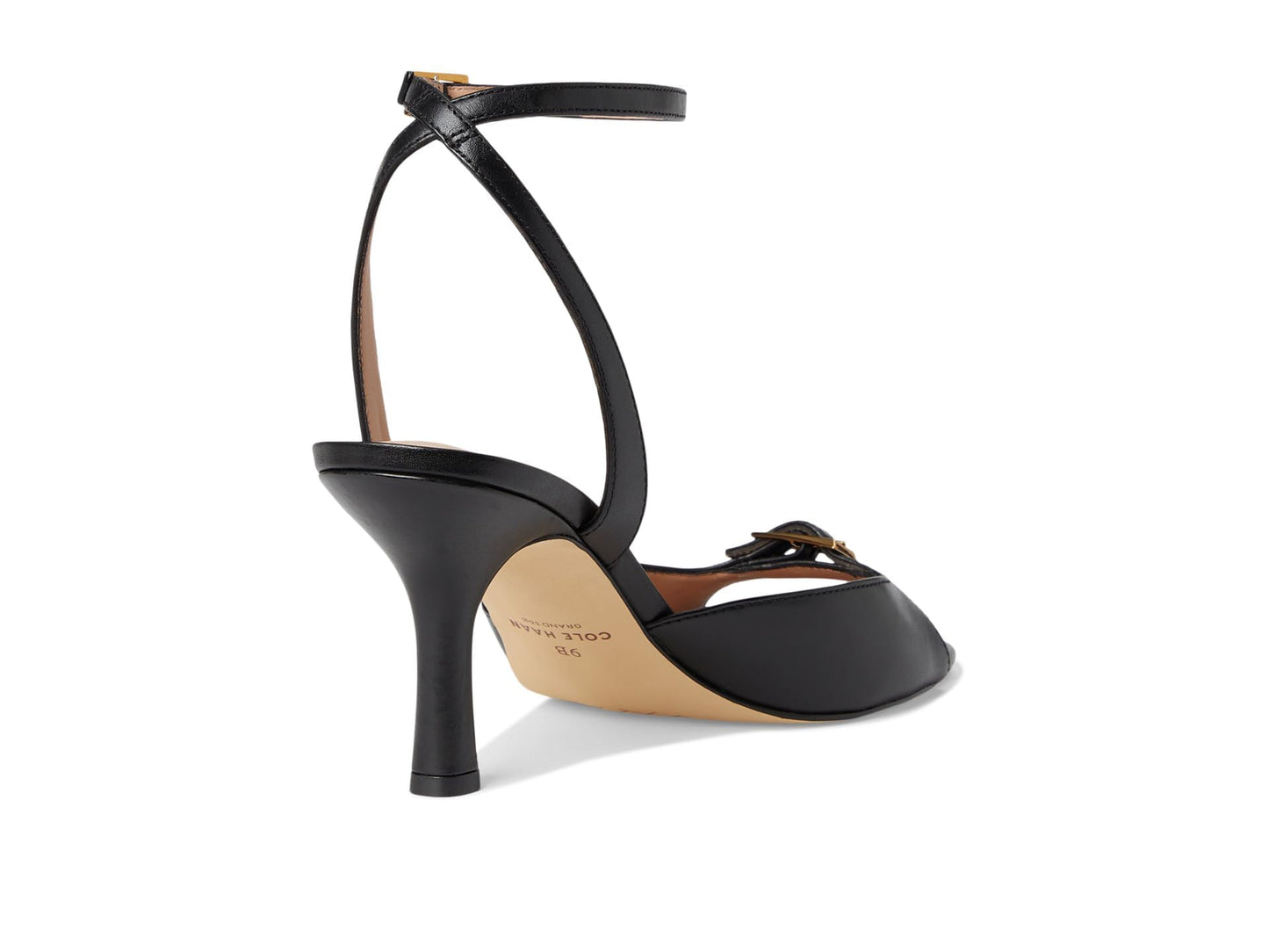 Cole Haan Women's Annalise Buckle Sandals, Black Leather, 7-B US