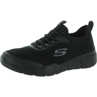 Skechers Men's Memory Foam Mesh Knit Bungee Lace Athletic Sneaker (12, Black, Numeric_12)