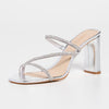 SCHUTZ Women's Chessie Bright Sandals, Cristal, Clear, Silver, 5 Medium US