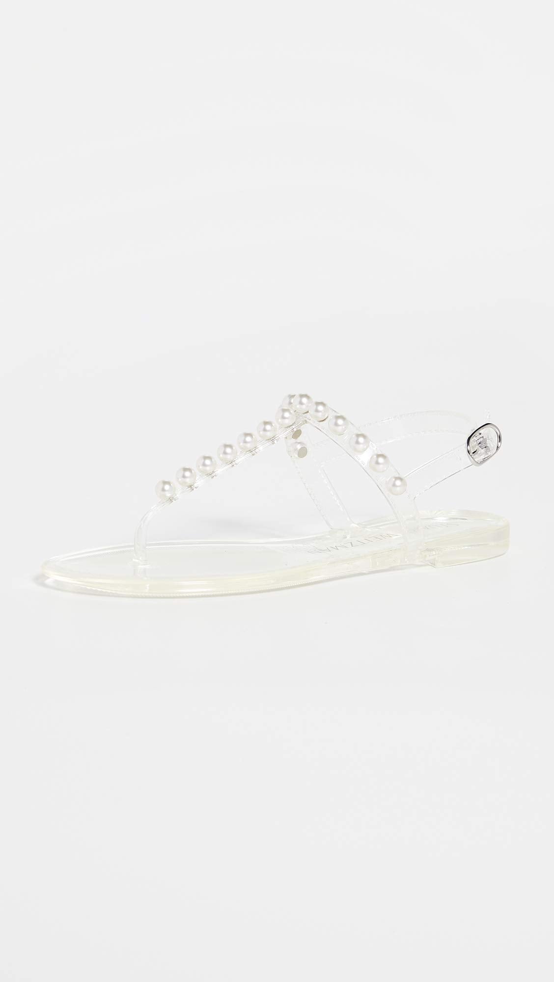 Stuart Weitzman Women's Goldie Jelly Sandals, Clear, 10 Medium US