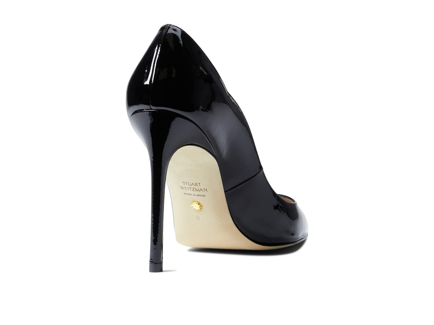 Stuart Weitzman Womens Stuart 100 Scallop Pump Black 5 B