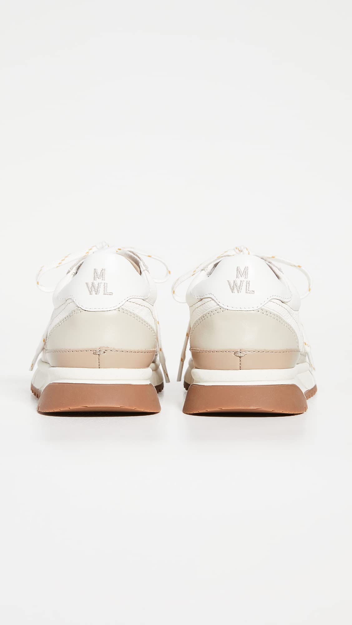Madewell Women's Kickoff Trainer Sneakers in Neutral Colorblock Leather, Antique Cream Multi, 6 Medium US
