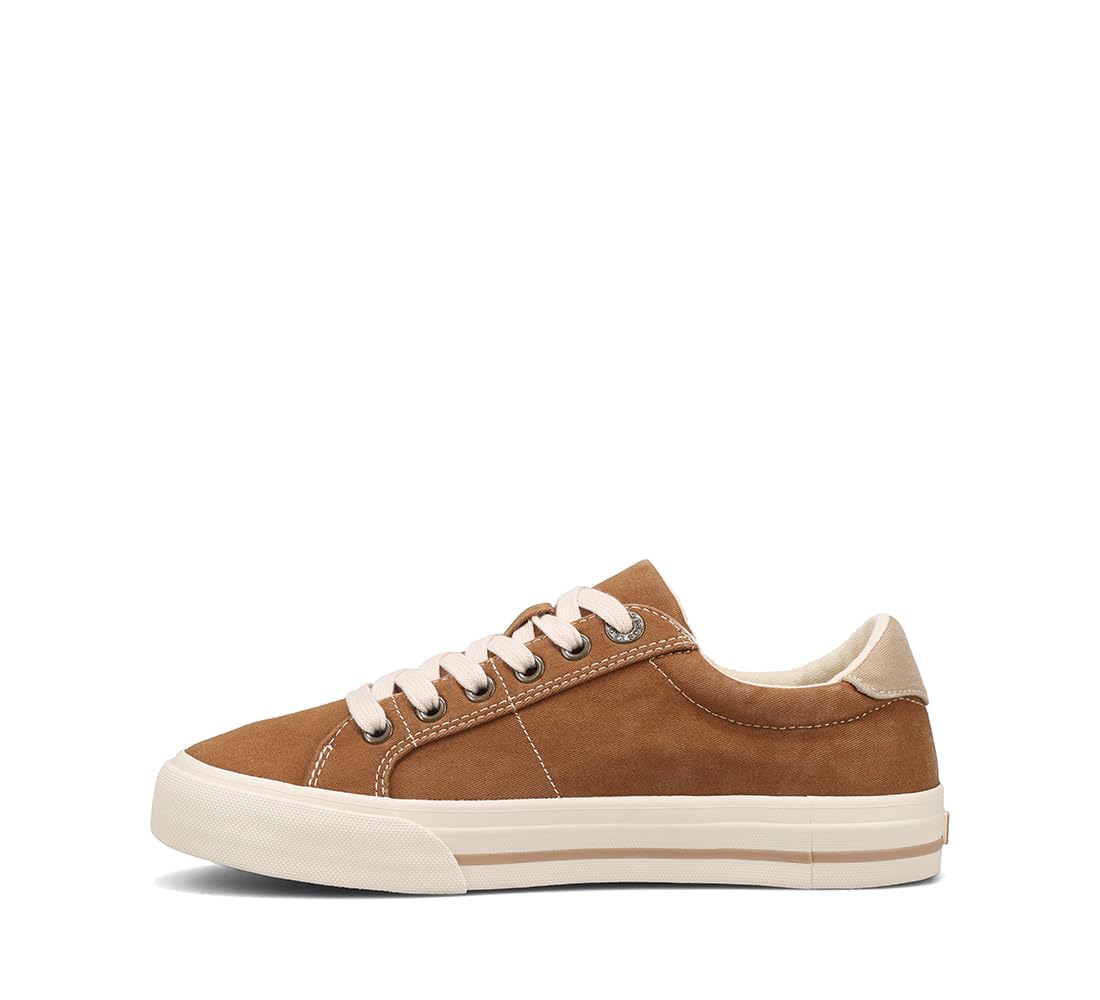 Taos Z Soul Women's Sneaker - Stylish Platform Sneaker with Removable Footbed, Arch Support, Premium Cushioning, Lace-Up Adjustability, and Easy Access Zipper Golden Tan/Tan Distressed 6 (M) US