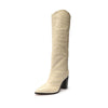 SCHUTZ Women's Maryana Block Boots, Egg Shell, 8 Medium US