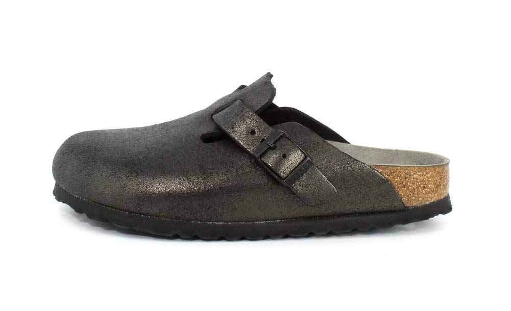 Birkenstock Womens Boston Soft Footbed Antique Black Clog - 36 NAR