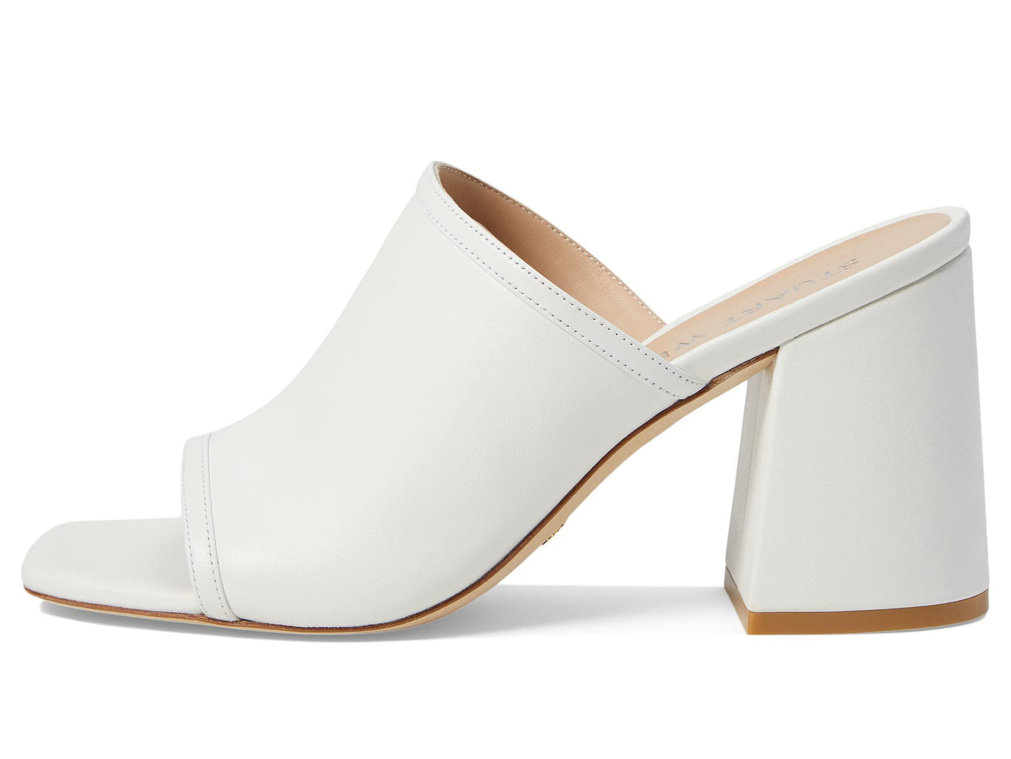 Stuart Weitzman Cayman 85 Block Slide White 8 B