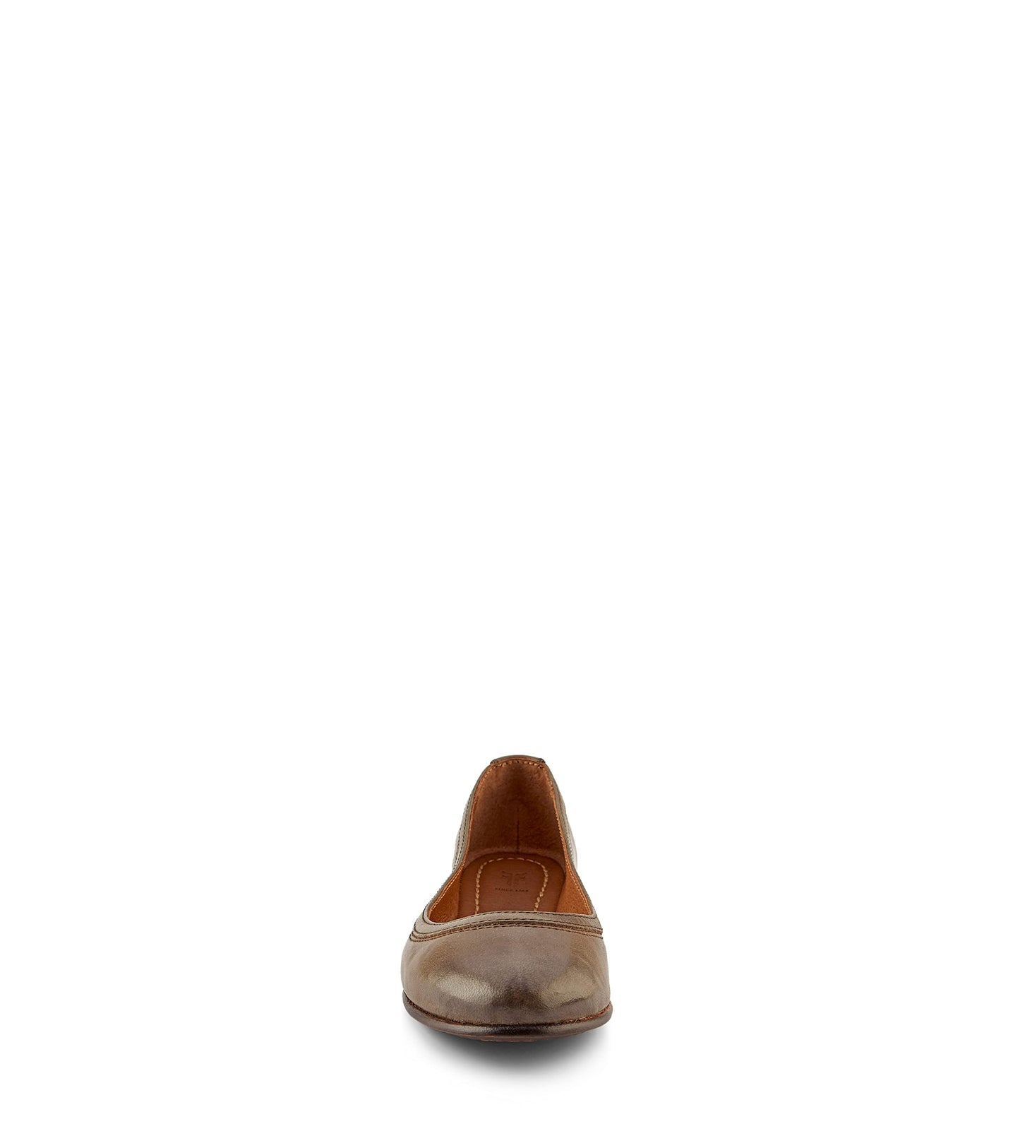 Frye Carson Ballet Flats for Women - Premium Tumbled Leather Lining, Leather Outsole - 3/8" Heel, Warm Grey - 9.5 M