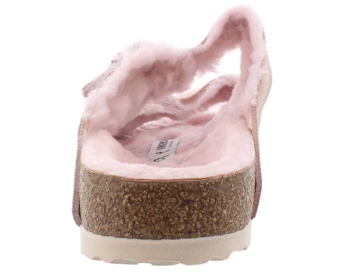 Birkenstock Women's Arizona Shearling Sandals, Light Rose/Light Rose, Pink, 8 Narrow US