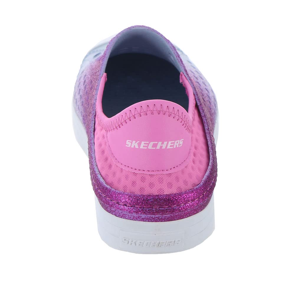 Skechers Kids Girls Guzman Steps - Glitterland Sneaker, Light Blue/Pink, 11