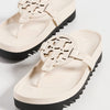 Tory Burch Women's Miller Cloud Lug Sole Sandals, New Cream/Perfect Black, 7 Medium US