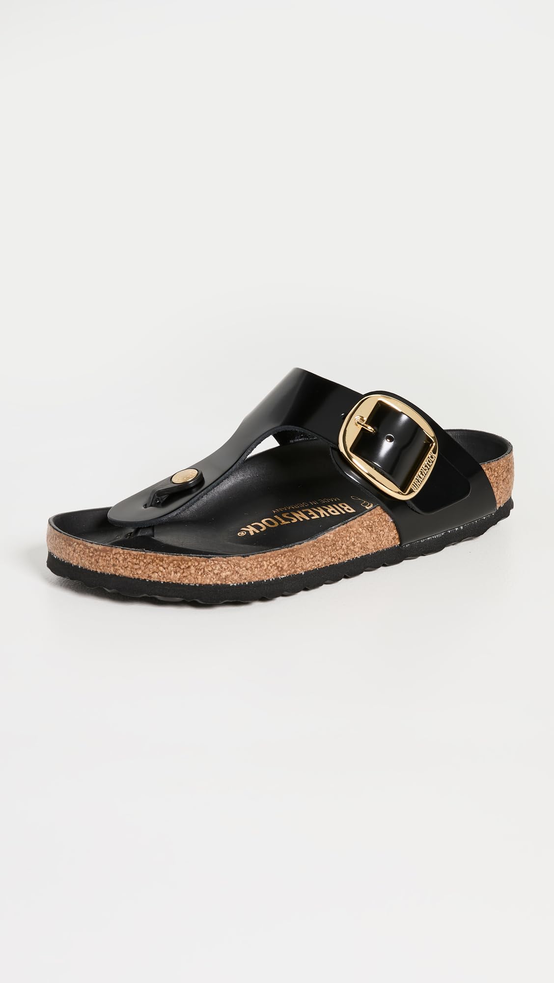 Birkenstock Women's Gizeh Big Buckle Sandals, High Shine Black, 7-7.5 Medium US