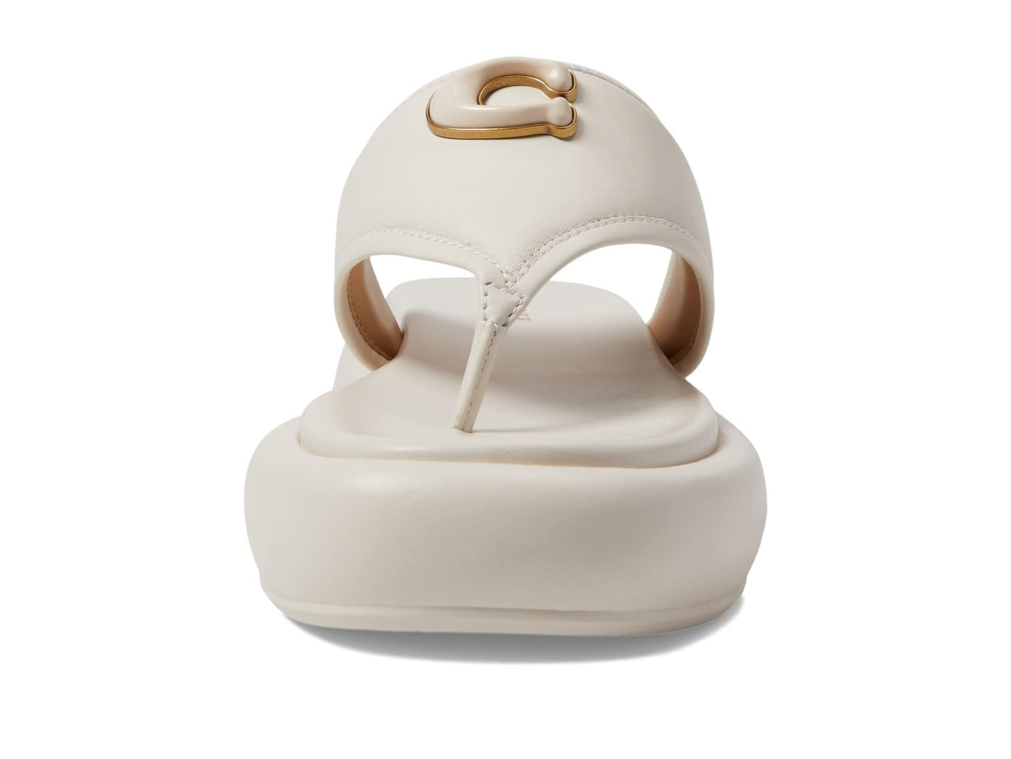 Coach Sylvie Leather Sandal Chalk 9 B (M)