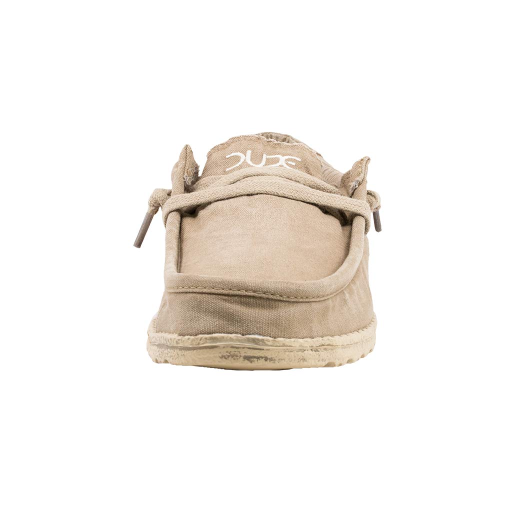HEYDUDE Men’s Wally Washed Chestnut Size 8 | Men’s Shoes | Men’s Lace Up | Comfortable & Light-Weight