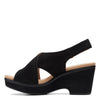 Clarks Women's Giselle CoveWedge Sandal, Black Suede, 6 UK