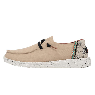 HEYDUDE Women's Wendy Linen | Women?s Shoes | Women?s Lace Up Loafers | Comfortable & Light-Weight