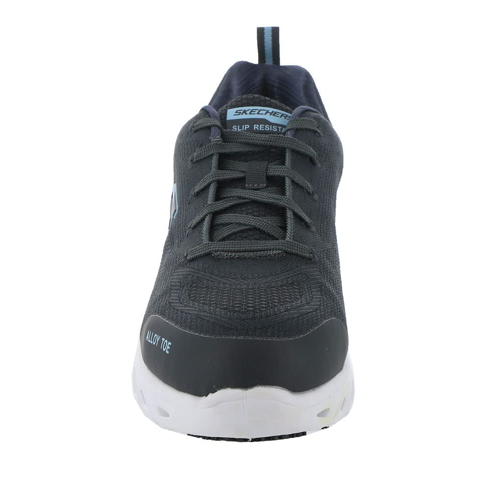 Skechers Work Glide Step SR Work Shoe 108086 Womens Oxford 75 BM US CharcoalLight Blue