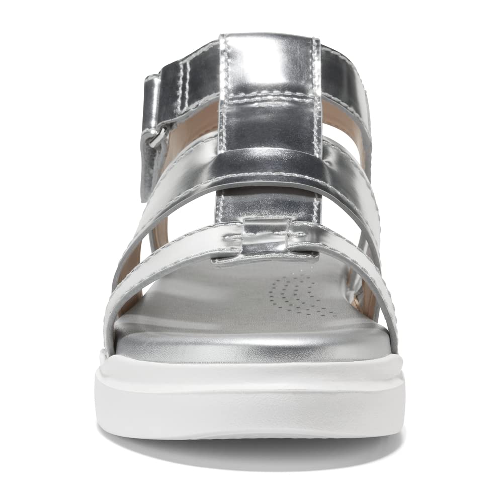 COLE HAAN WOMENS GRANDPRØ RALLY FISHERMAN SANDAL, SILVER SPECCHIO, 6-B US