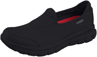 Skechers for Work Women's Sure Track Slip Resistant Shoe, Black, 9.5 M US