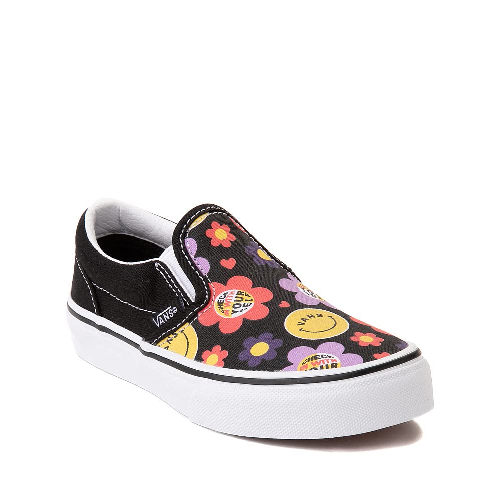 Vans Kid's Classic Slip On, (Radically Happy) Black, Size 12.5 Little Kid