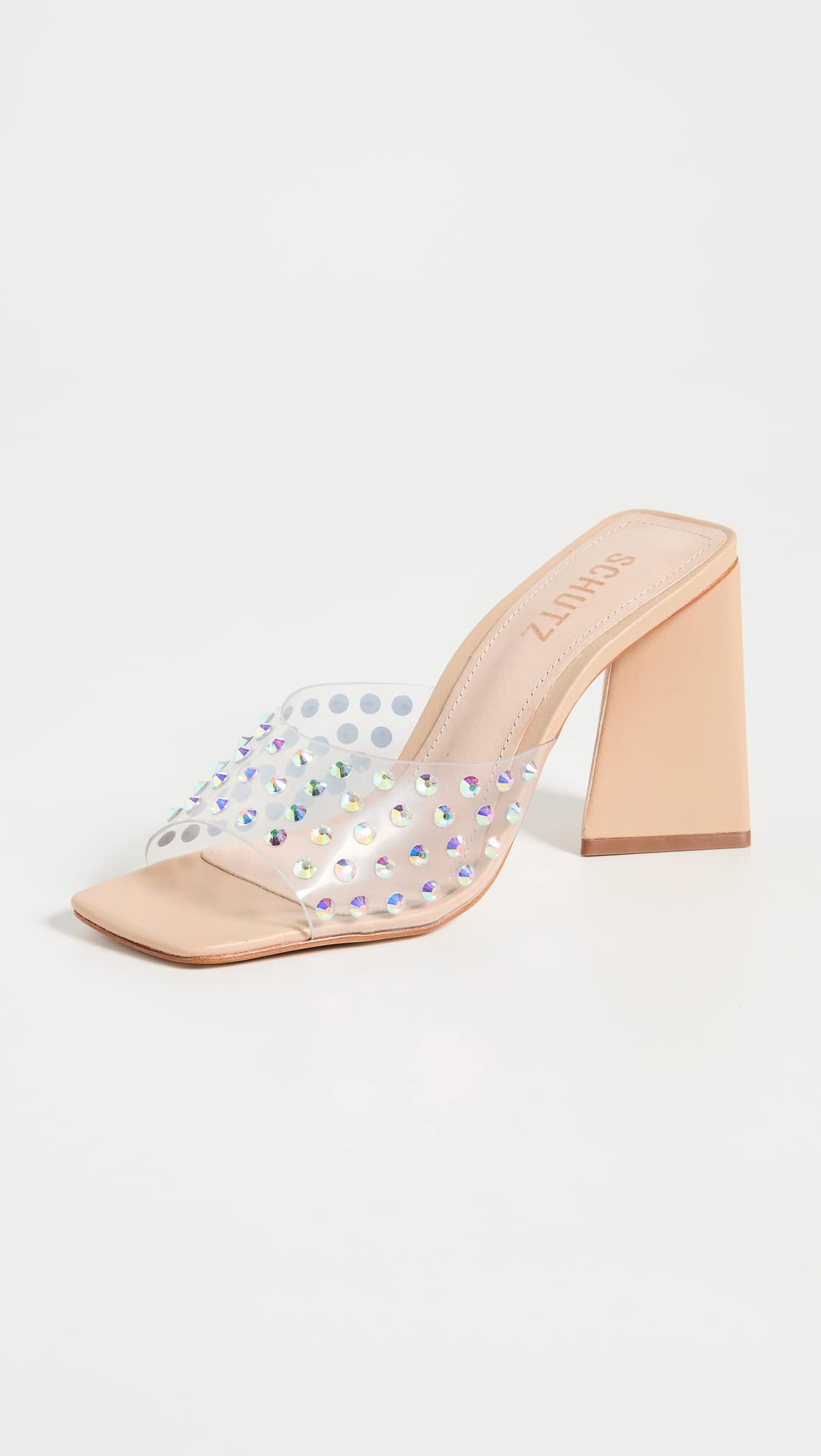 SCHUTZ Lizah Crystal Transparente/Light Nude 7 M