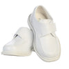 Boys Matte Dress Shoes w/ Hook and Loop Fastener Strap White 13Y