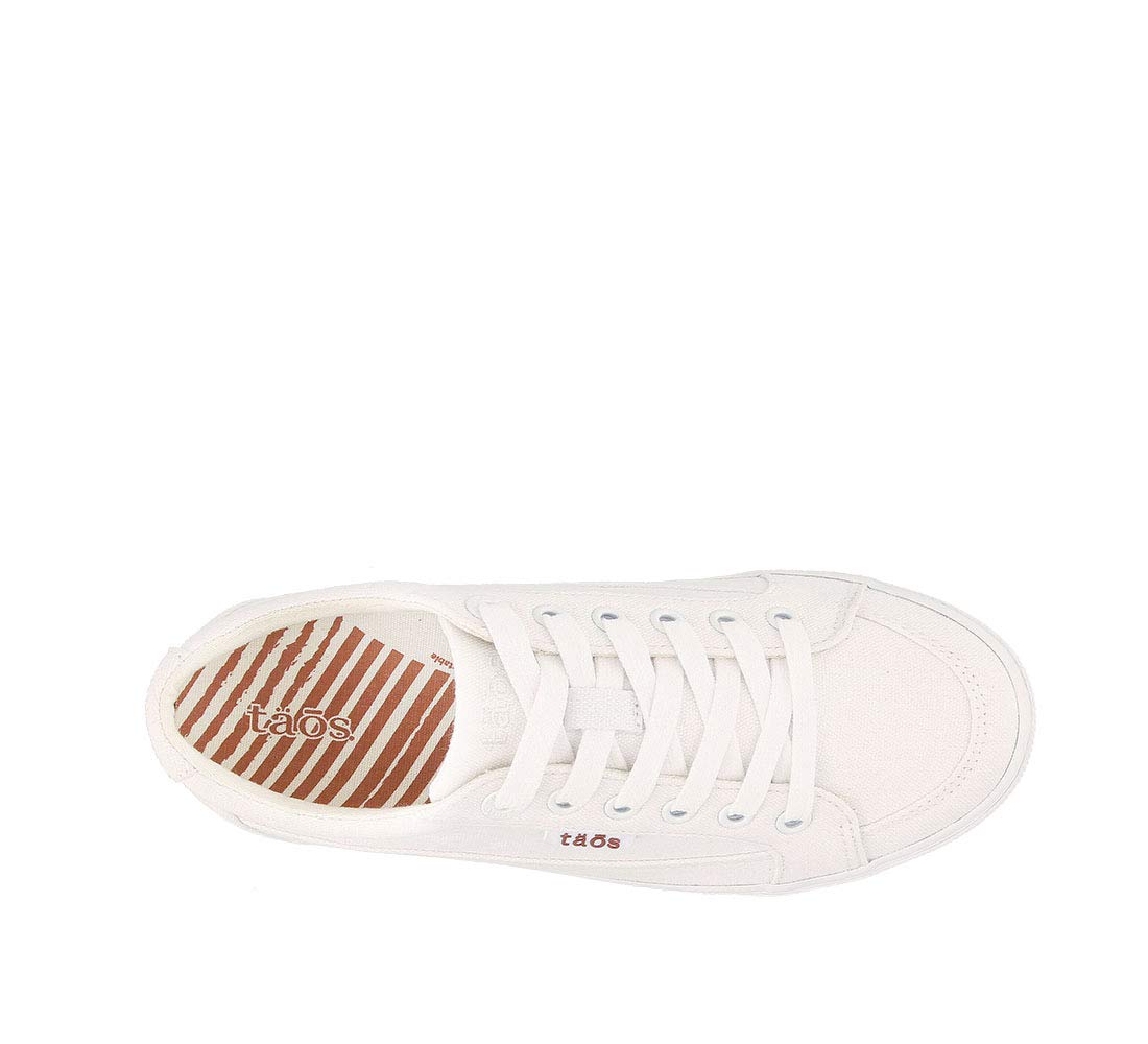 Taos Footwear Women's Moc Star White Canvas Sneaker 9.5 (W) US