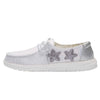 HEYDUDE Girl's Wendy Toddler Star Sliver Size 8 | Girl’s Shoes | Girl’s Lace Up Loafers | Comfortable & Light-Weight