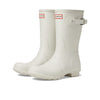 Hunter Original Short Logo Backstrap Boot for Women - Rubber Upper with Recycled Polyester Lining, and Buckle Closure White Willow 8 M