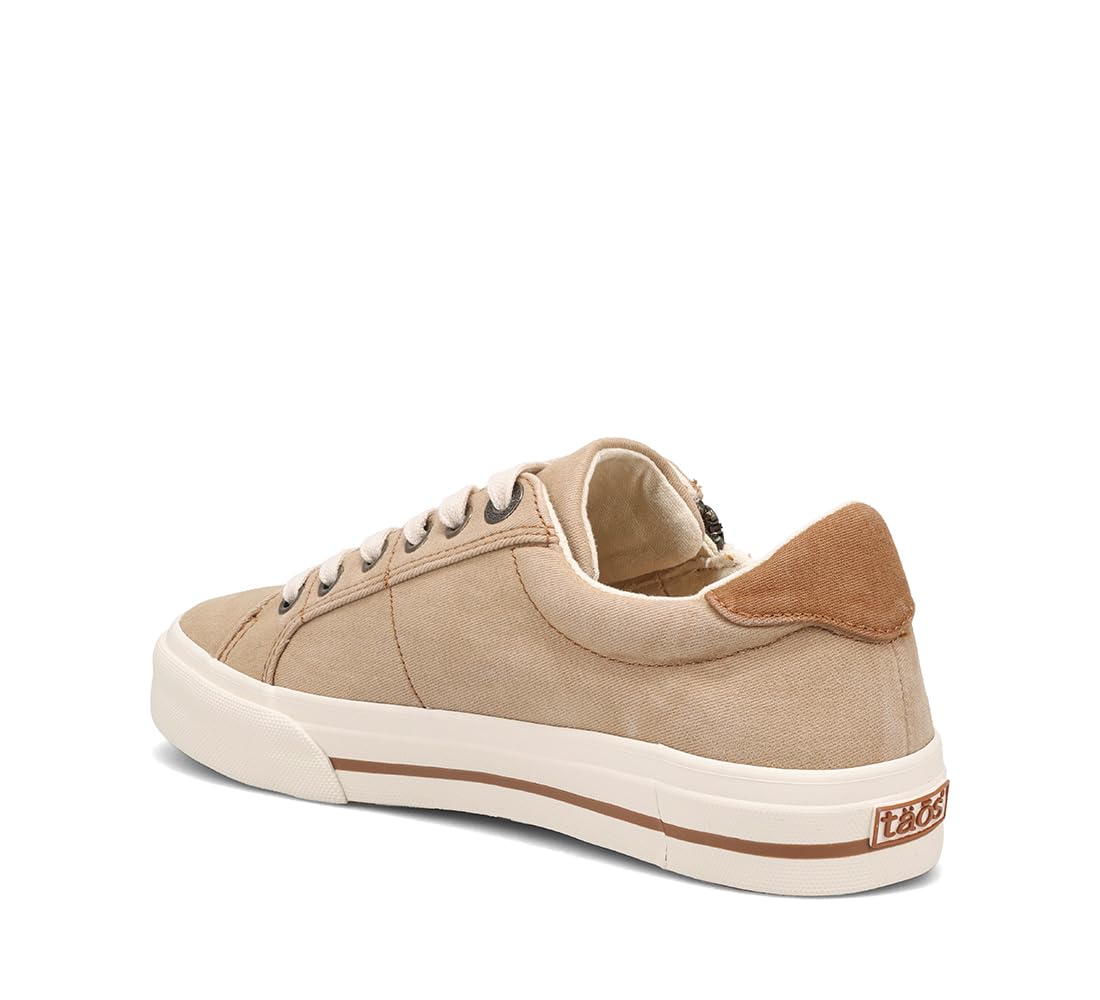 Taos Z Soul Women's Sneaker - Stylish Platform Sneaker with Removable Footbed, Arch Support, Premium Cushioning, Lace-Up Adjustability, and Easy Access Zipper Tan/Golden Tan Distressed 10 (M) US