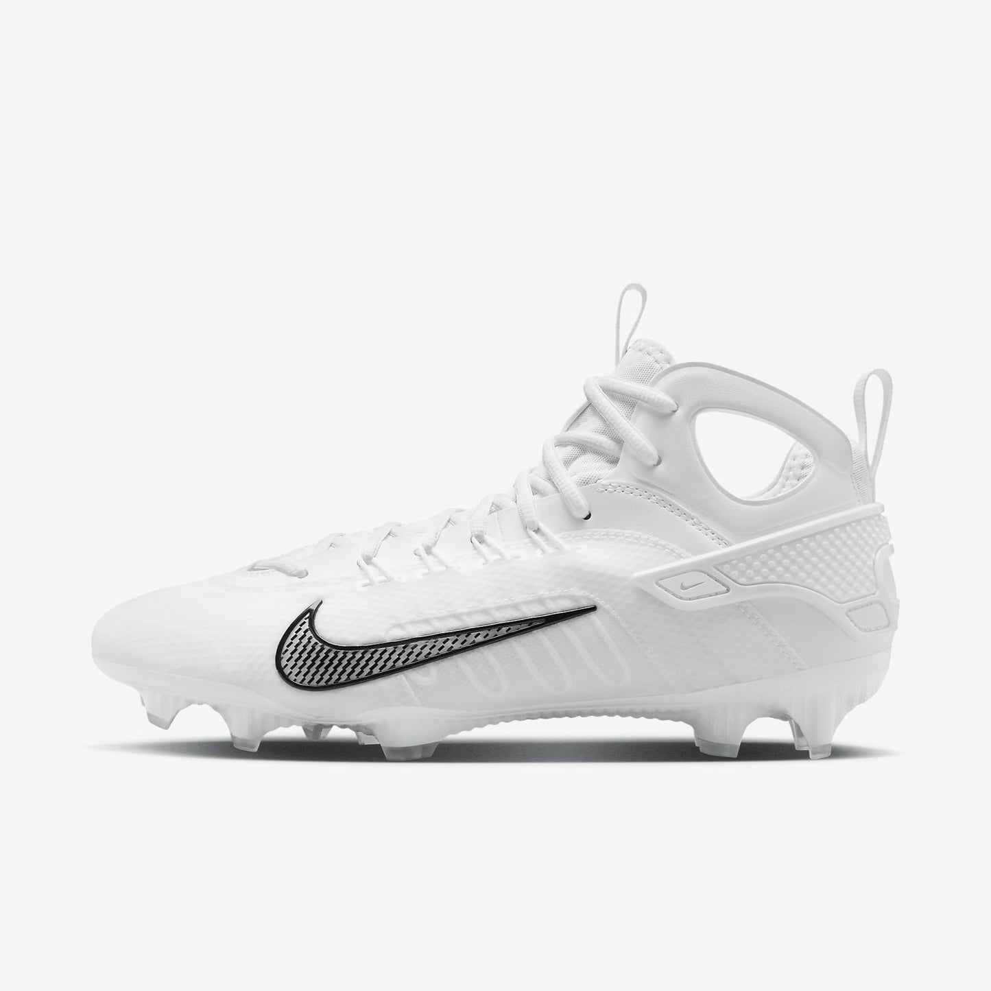 Nike Huarache 9 Elite LAX Lacrosse Cleats (FD0088-101, White/White/Black) Size 6.5