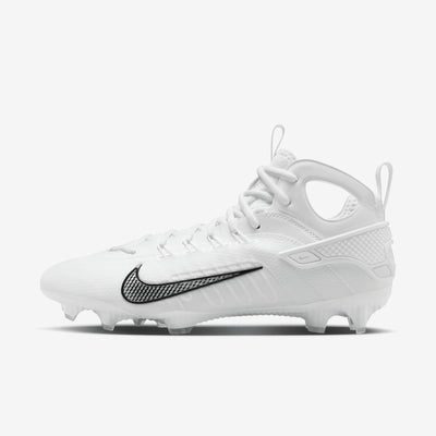 Nike Huarache 9 Elite LAX Lacrosse Cleats (FD0088-101, White/White/Black) Size 6.5