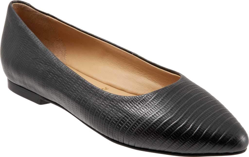 Trotters, Womens, Estee, Black/Dark Grey Leather, 10.5, WW (EE)