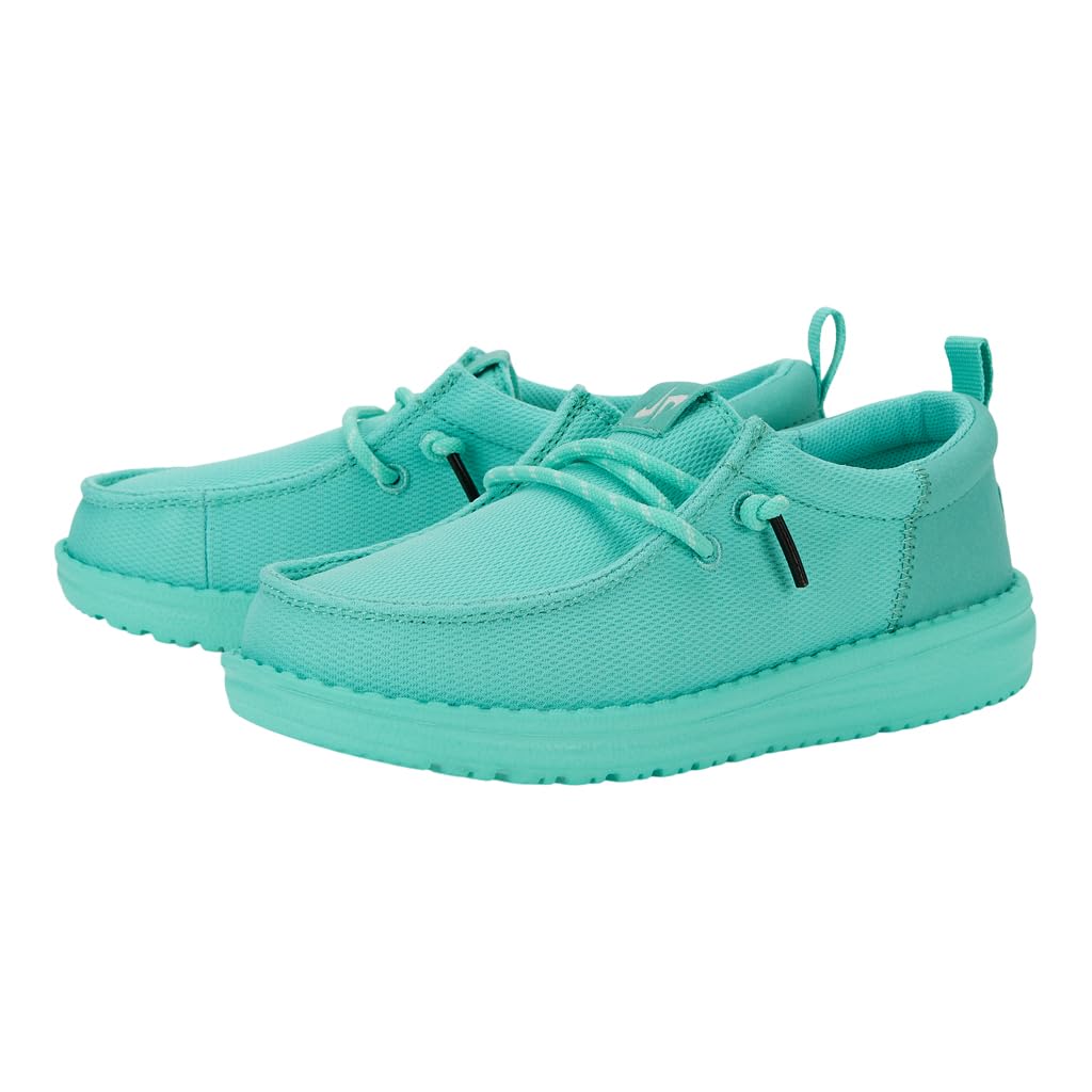 HEYDUDE Dude Perfect X Wally Funk Y Green Teal Size J6 | Kids Shoes | Kids Slip-on Loafers | Comfortable & Light-Weight
