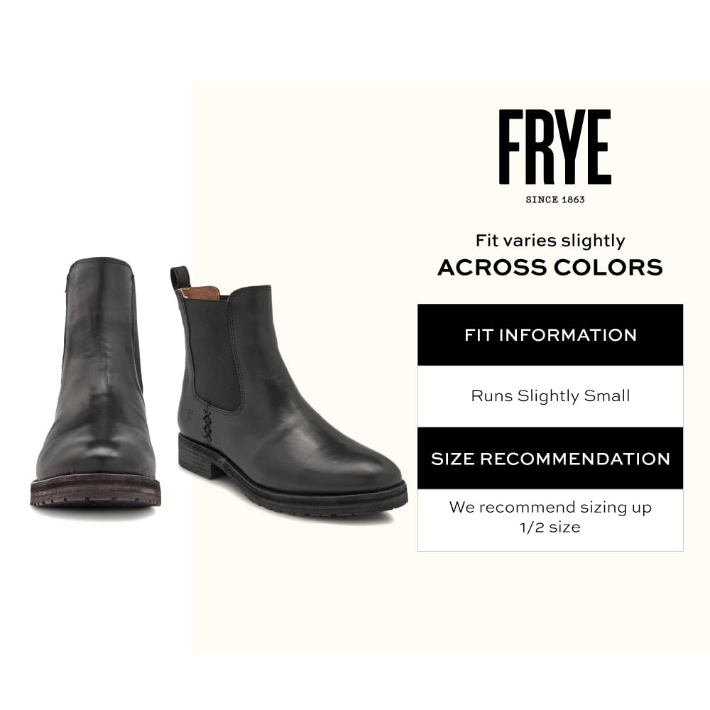 Frye Melissa Double Sole Chelsea Boots for Women - Rugged and Comfortable Leather Lined Slip On Classics with Leather Outsole and Antique Metal Hardware, Black - 12 M