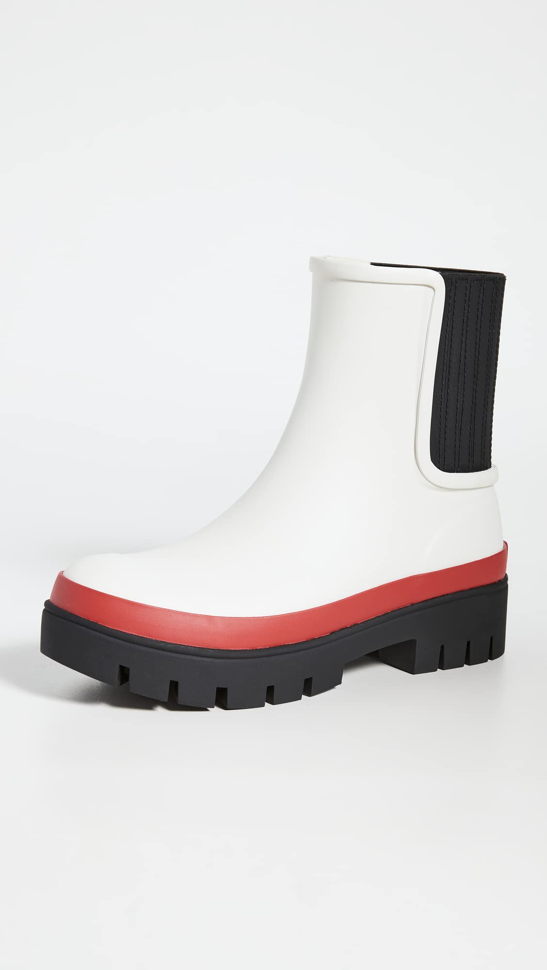 Tory Burch Women's Foul Weather Boots, New Ivory/Perfect Black, 6 Medium US