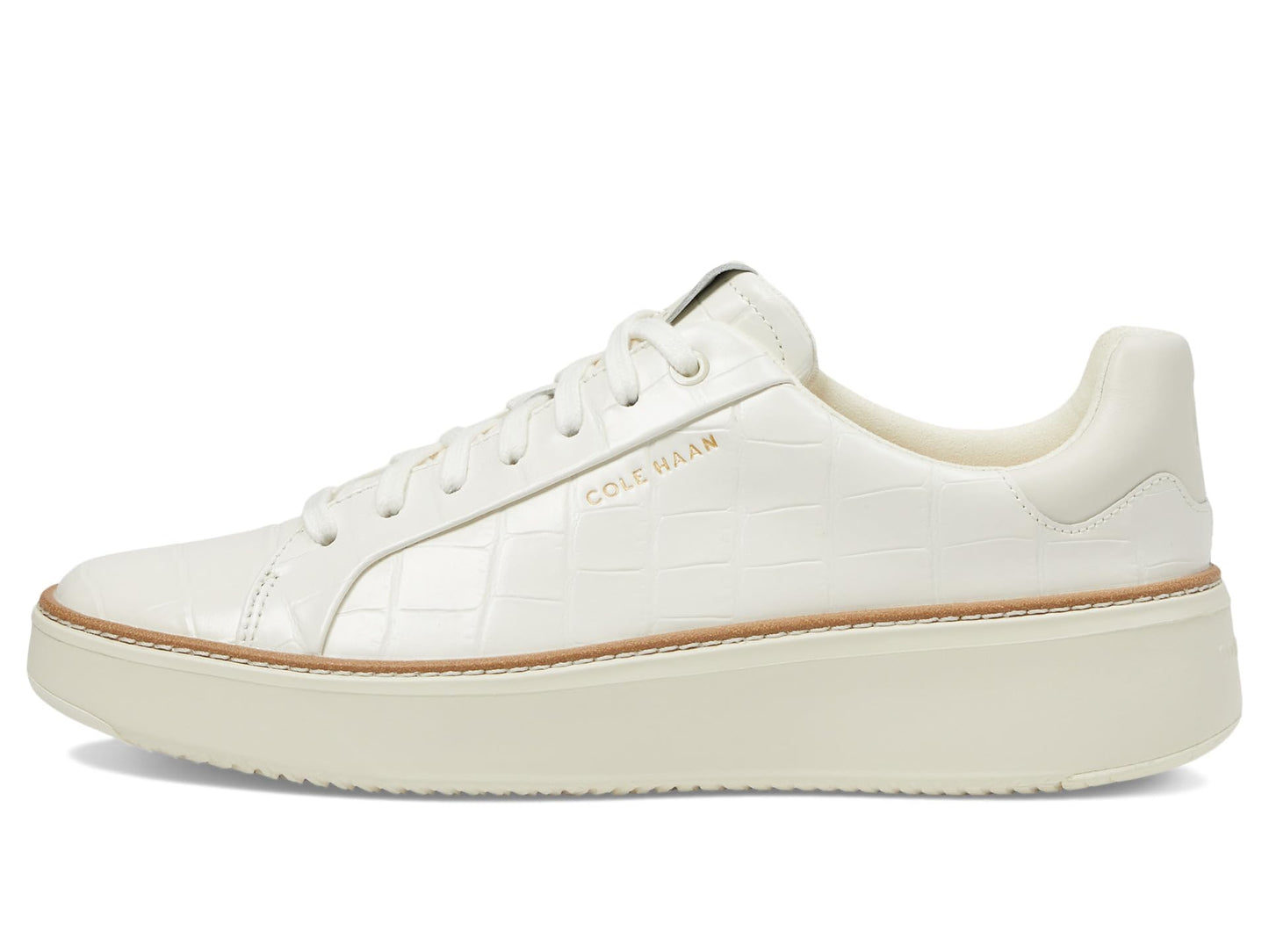 Cole Haan Women's Grandpro Topspin Sneaker, Ivory Croc Print, 8.5-B US
