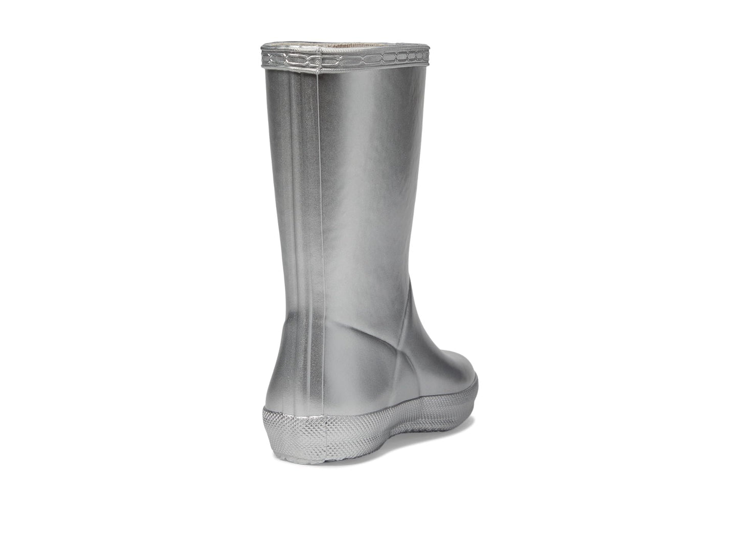 Hunter Little Kids Original First Classic Metal Rain Boot, Silver, 6