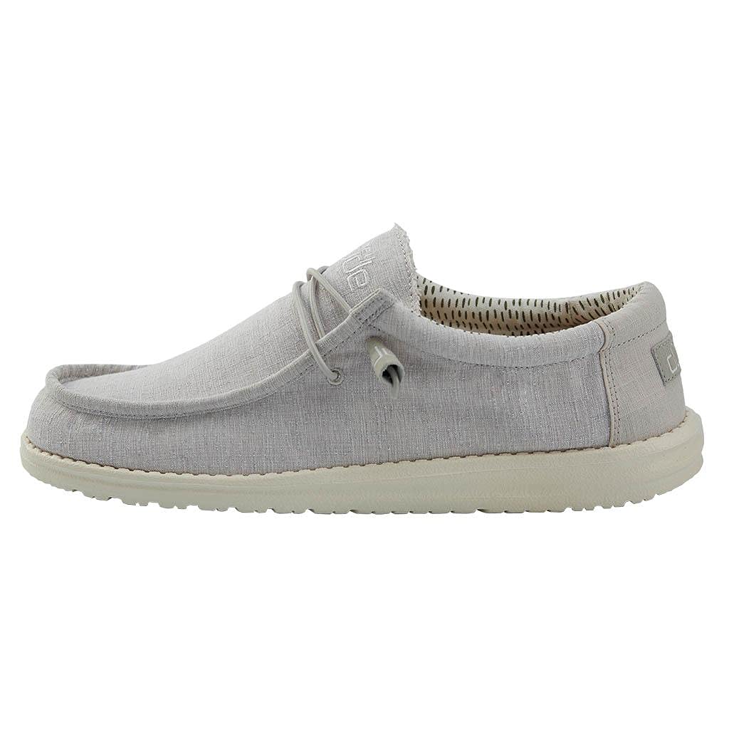 Hey Dude Men’s Wally Chambray Grey Size 11 | Men’s Shoes | Men's Lace Up Loafers | Comfortable & Light-Weight