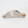 Birkenstock Men's Kyoto Grip Suede Slides, Stone Coin, Grey, 10 Medium US