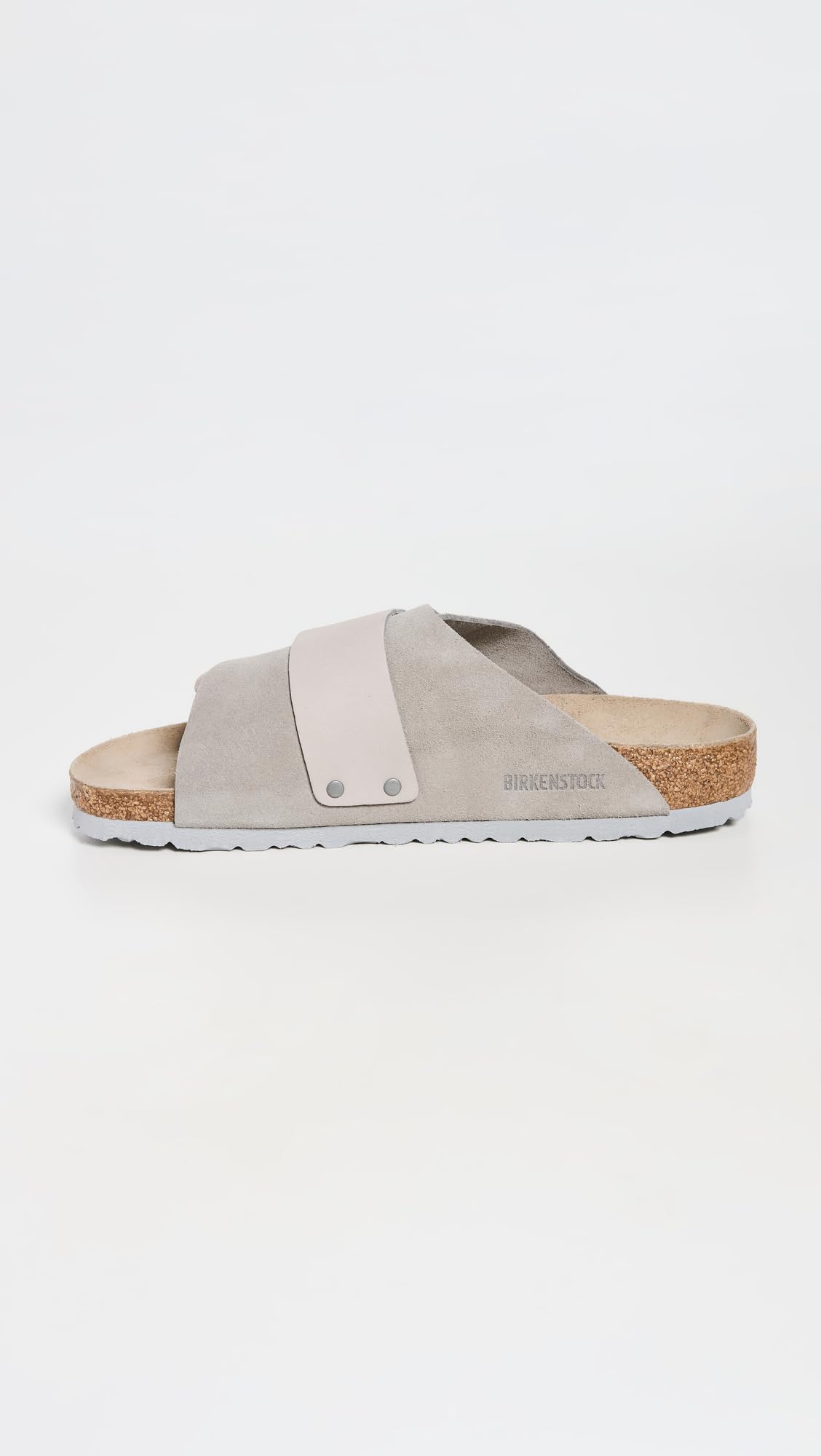 Birkenstock Men's Kyoto Grip Suede Slides, Stone Coin, Grey, 10 Medium US