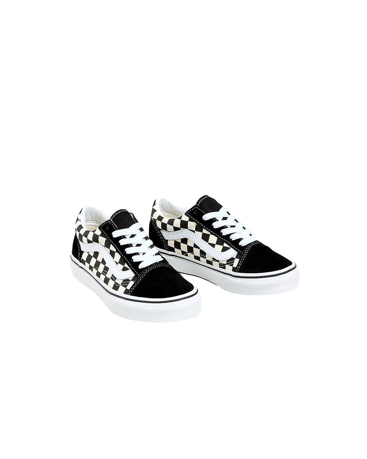 Vans Girls Old Skool Suede Lace Up Skate Shoes B/W 1 Medium (B,M) Little Kid