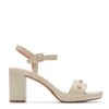 Rockport Women's Tabitha Two-Strap, Vanilla Leather Pearl, 6